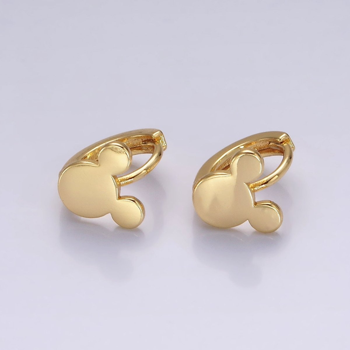 14K Gold Filled Mouse Animal Minimalist Cartilage Huggie Earrings | AE957 - DLUXCA