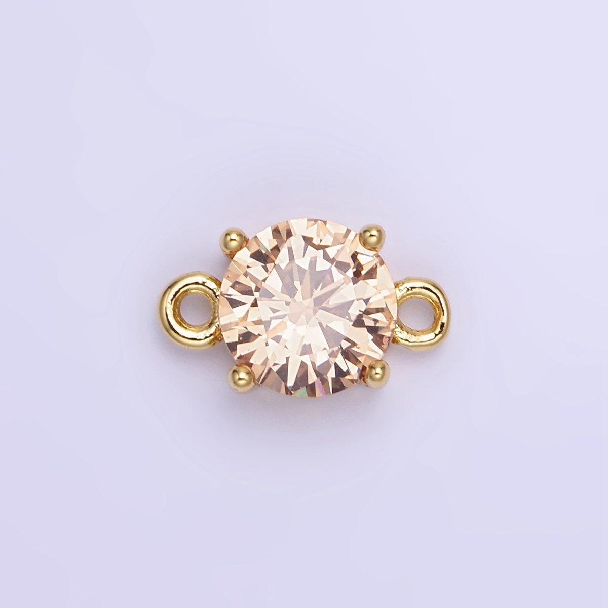 14K Gold Filled Multifaceted CZ Round Connector in Gold & Silver | G394 - G405 - DLUXCA