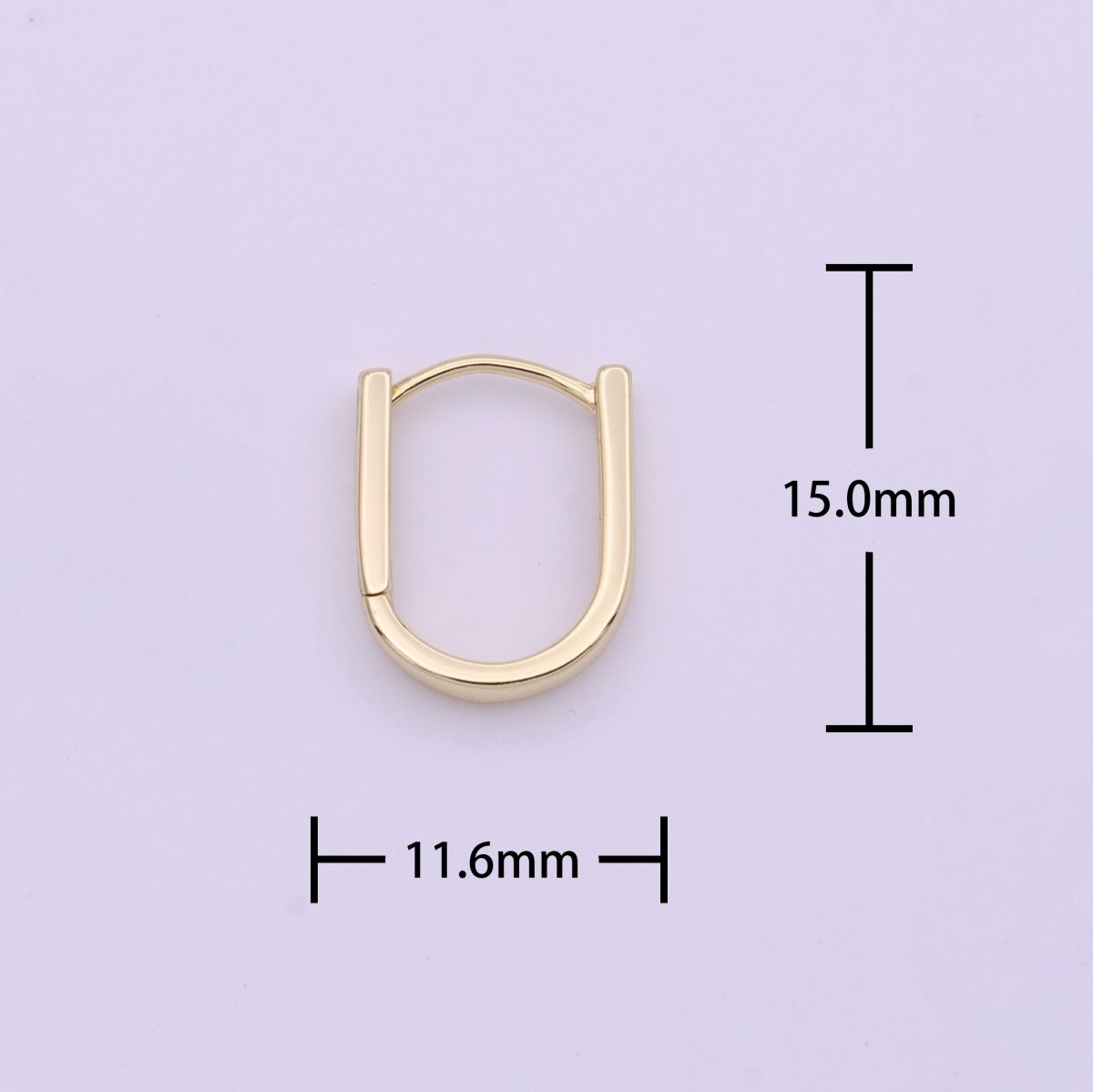 14K Gold Filled Oblong Rectangle Earrings Oval Shape Earrings Minimalist Hoop Earrings Y-286 - DLUXCA