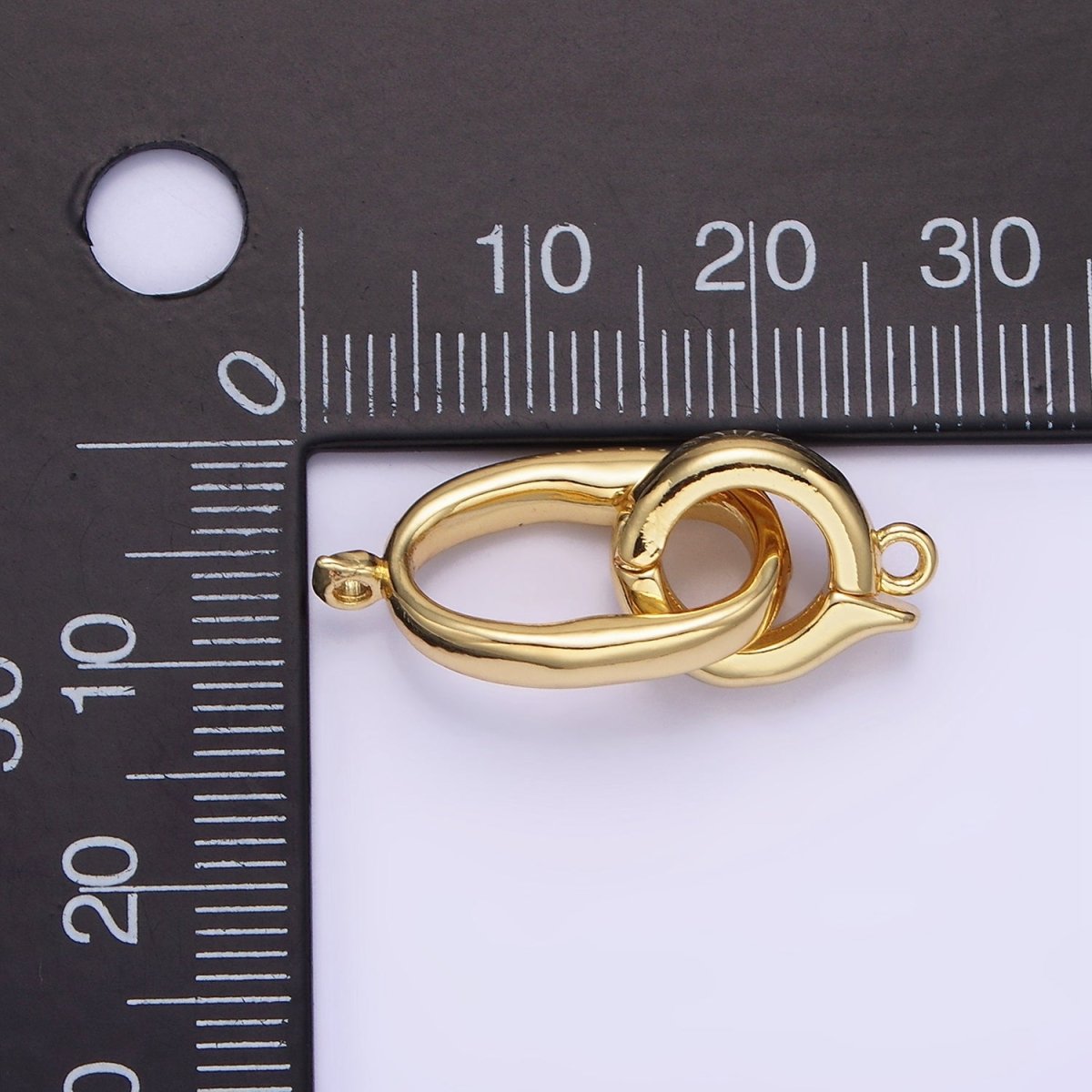 14K Gold Filled Oblong Snap Latch Bail Findings Set in Gold & Silver | L575 - DLUXCA