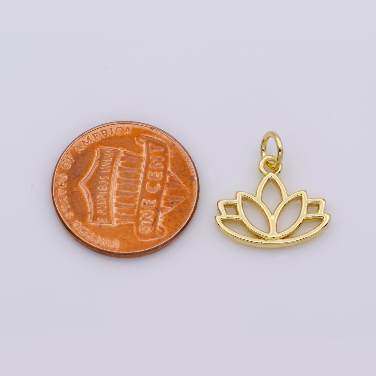 14K Gold Filled Open Lotus Flower Add-On Charm | M-540 - DLUXCA
