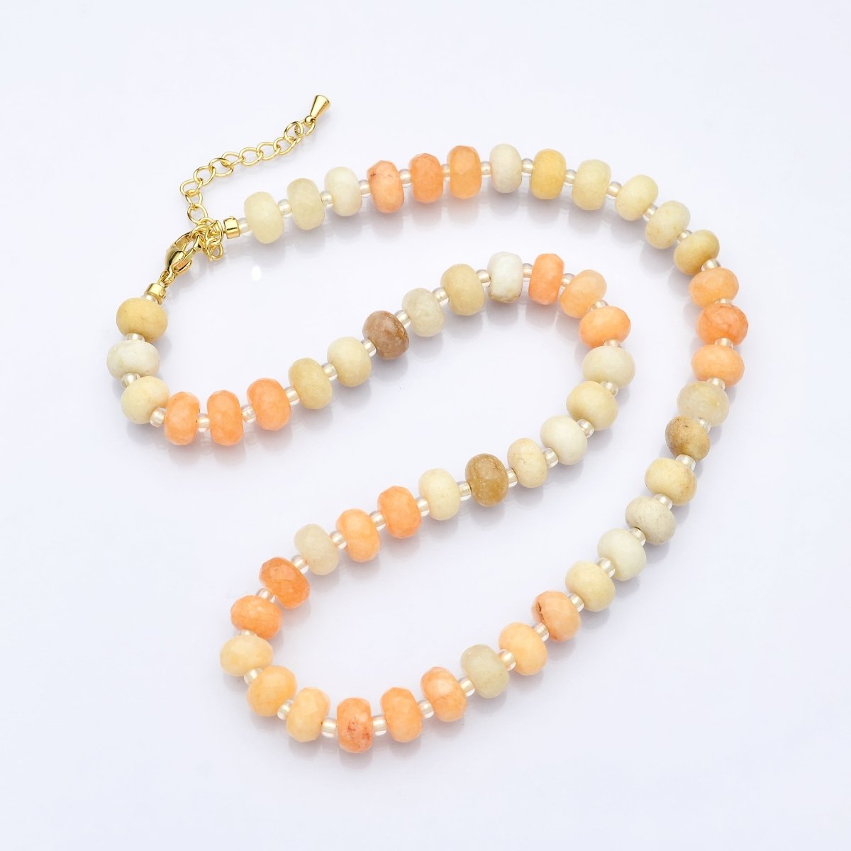 14K Gold Filled Orange Citrine Natural Gemstone 16 Inch, 18 Inch Necklace | WA - 3145 WA - 3146 - DLUXCA