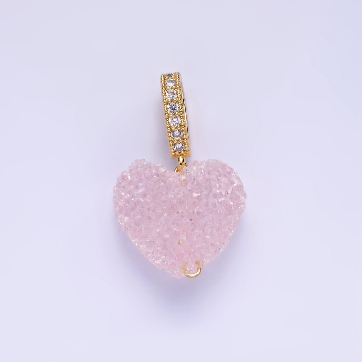 14K Gold Filled Pink Heart Jelly Sugar Pendant | AA1311 - DLUXCA
