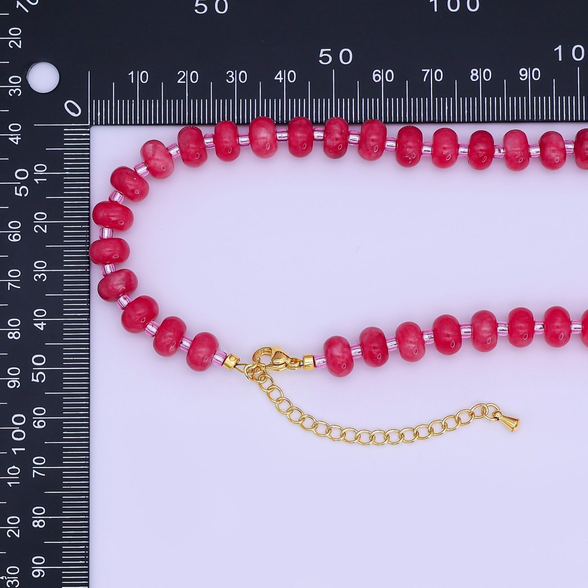 14K Gold Filled Pink Rose Quartz Natural Gemstone 16 Inch, 18 Inch Necklace | WA - 3149 WA - 3150 - DLUXCA