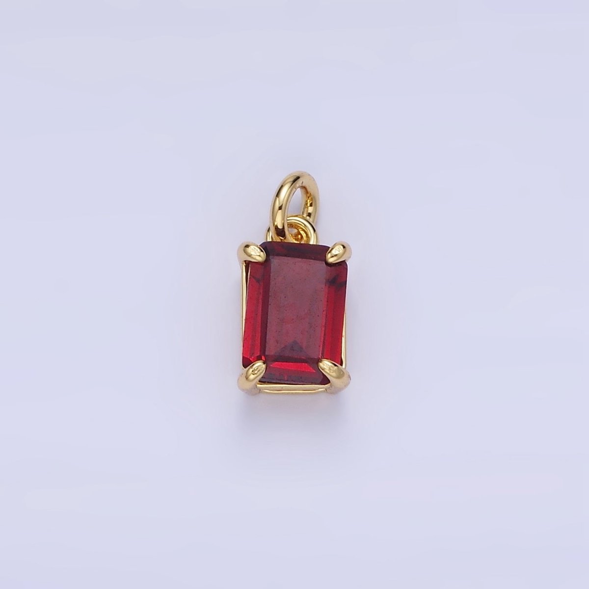 14K Gold Filled Red Baguette CZ Add-On Charm | C446 - DLUXCA