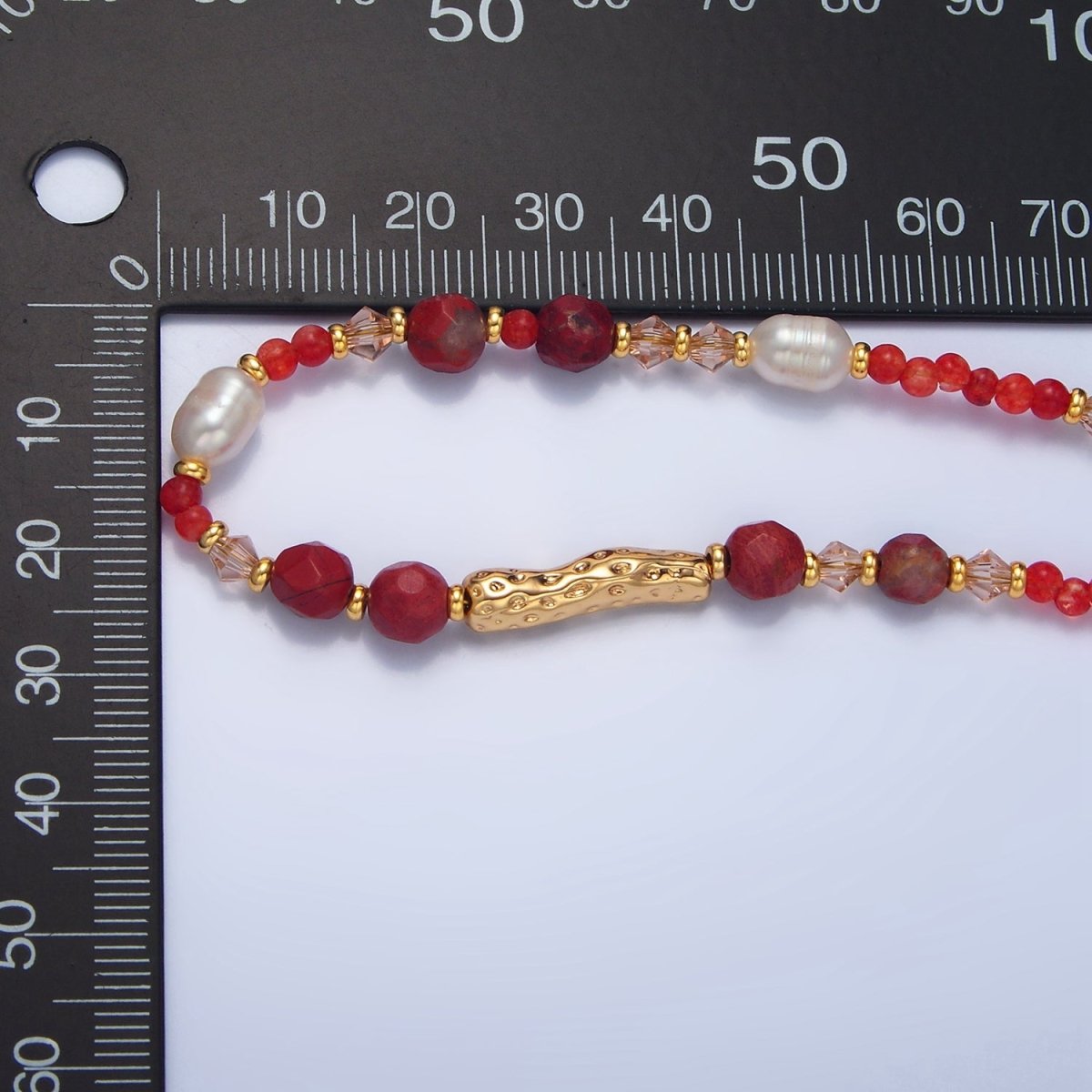 14K Gold Filled Red Carnelian Gemstone Bead 16 Inch Necklace | WA - 2649 - DLUXCA