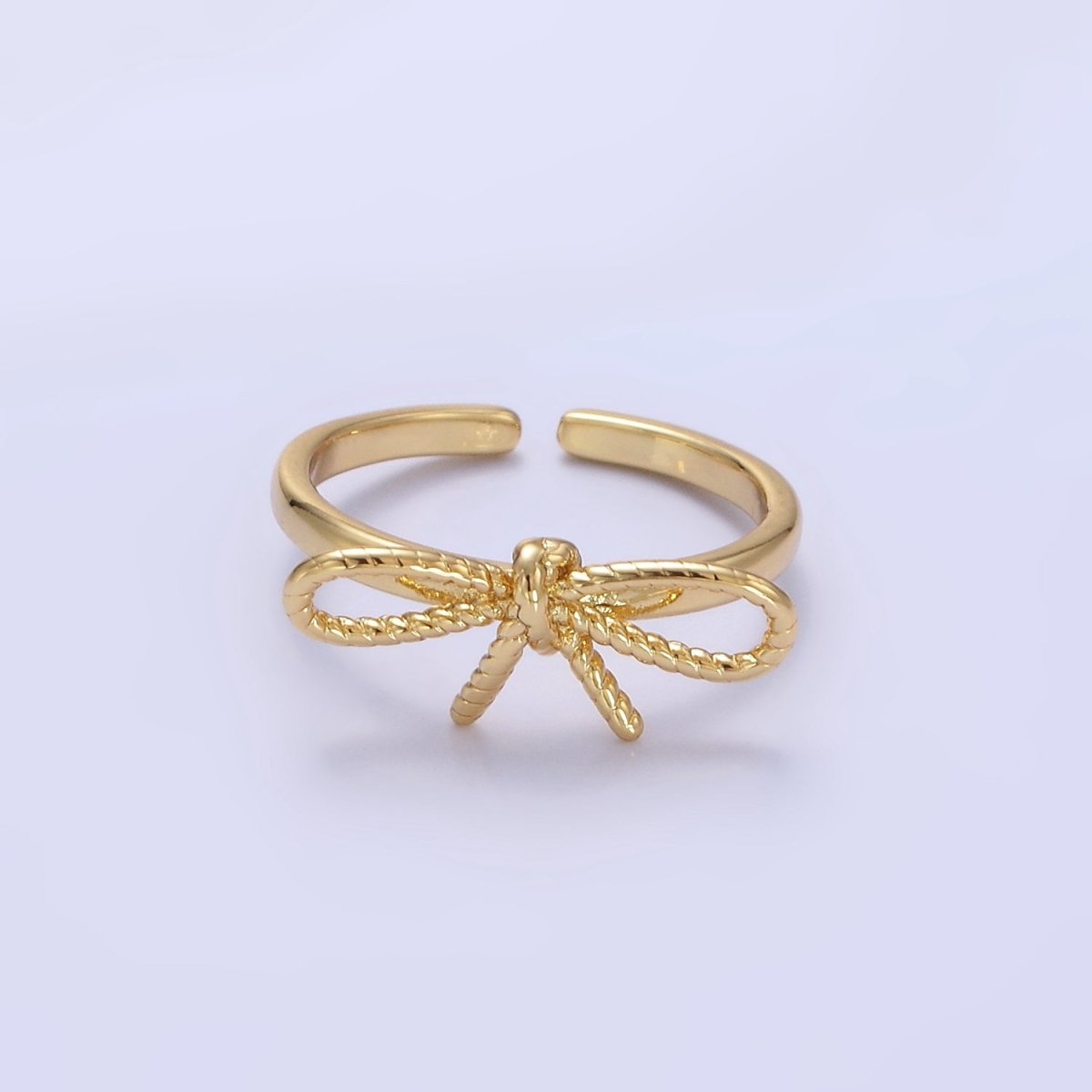 14K Gold Filled Rope Ribbon Ring in Gold & Silver | O980 O981 - DLUXCA