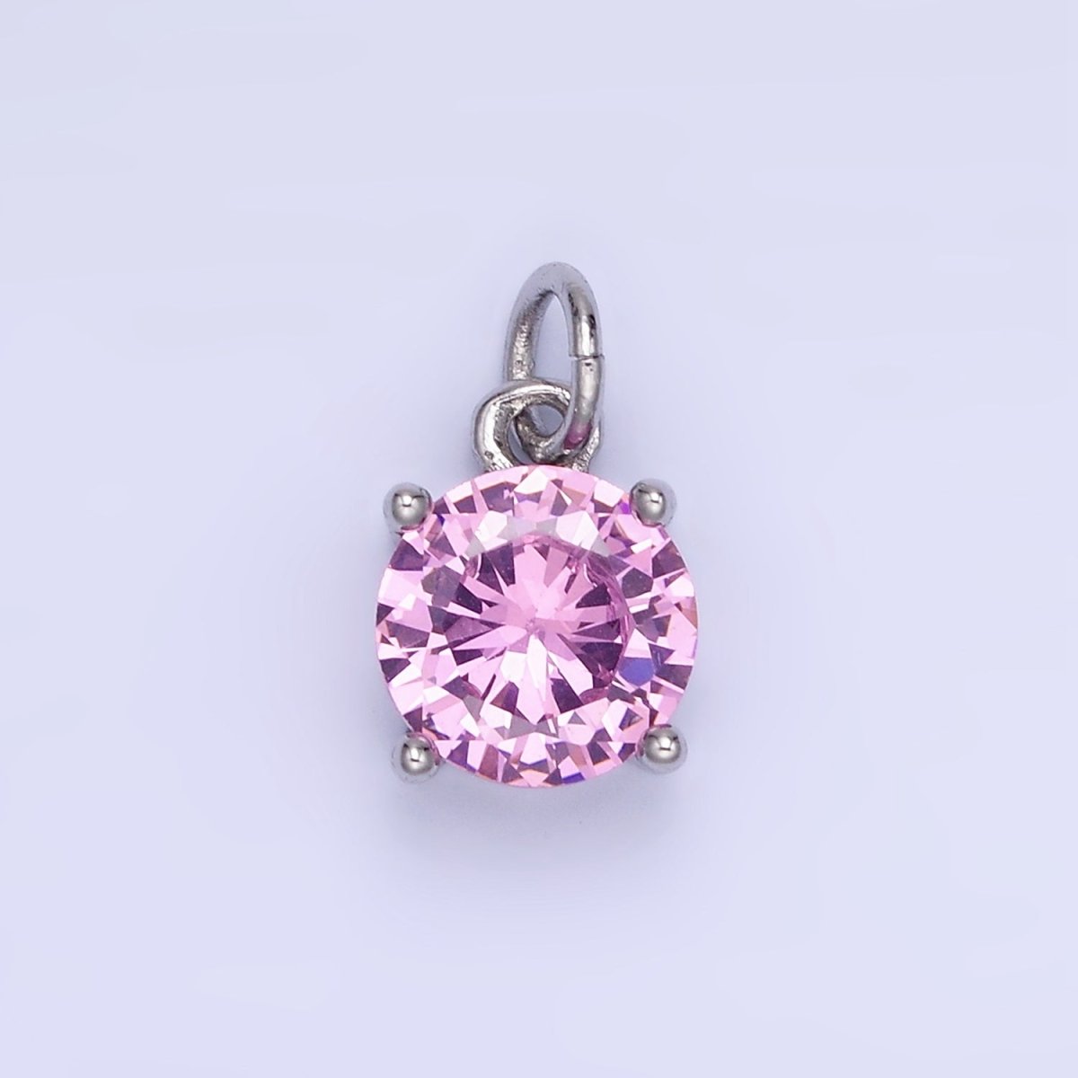 14K Gold Filled Round Birthstone CZ Add-On Charm in Gold & Silver | AG813 - AG824 - DLUXCA
