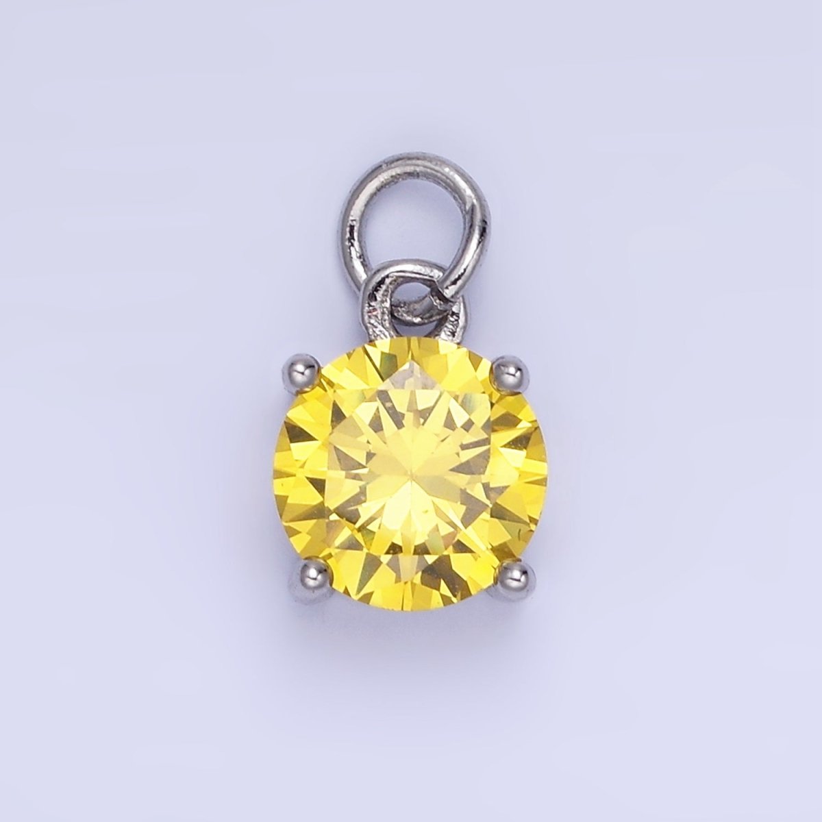 14K Gold Filled Round Birthstone CZ Add-On Charm in Gold & Silver | AG813 - AG824 - DLUXCA