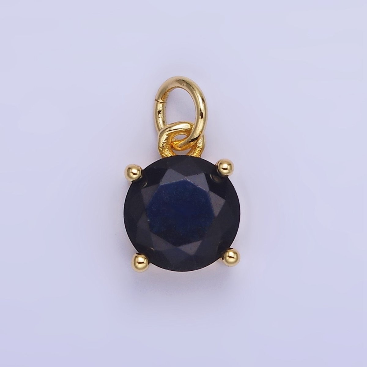 14K Gold Filled Round Birthstone CZ Add-On Charm in Gold & Silver | AG813 - AG824 - DLUXCA