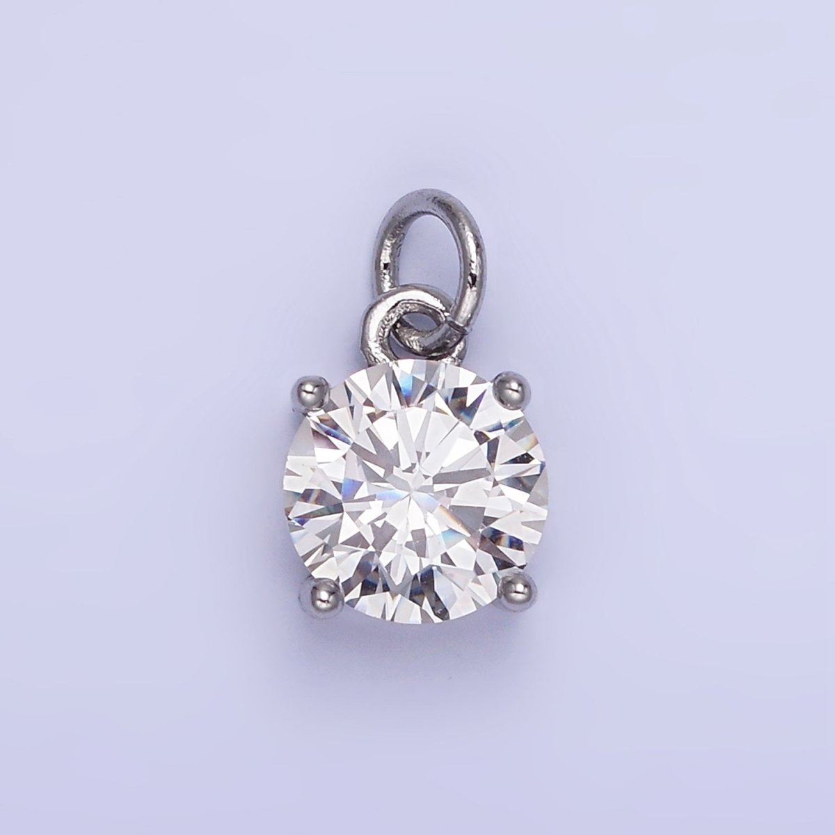 14K Gold Filled Round Birthstone CZ Add-On Charm in Gold & Silver | AG813 - AG824 - DLUXCA