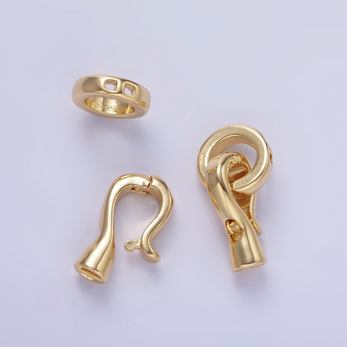 14K Gold Filled Round Snap Latch Findings Set | L665 - DLUXCA