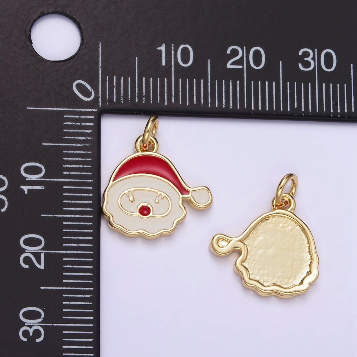 14K Gold Filled Santa Claus Christmas Enamel Charm | D500 - DLUXCA