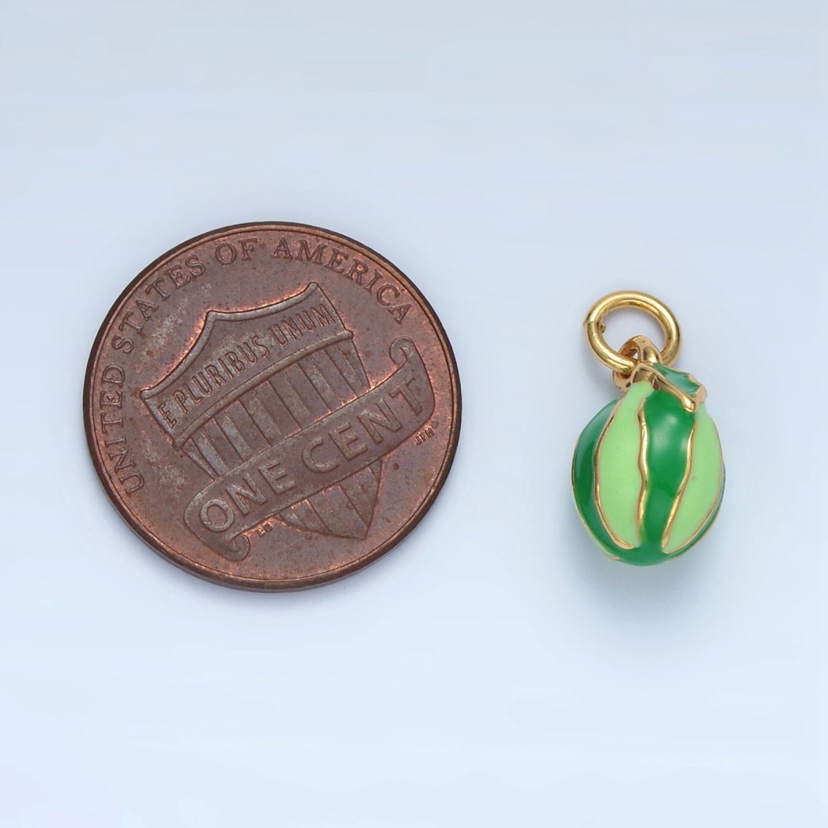 14K Gold Filled Watermelon Fruit Enamel Mini Charm | AG949 - DLUXCA