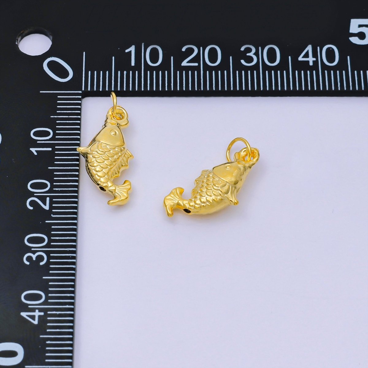 14K Gold Vermeil 19mm Lucky Fish Charm | SL - 654 - DLUXCA