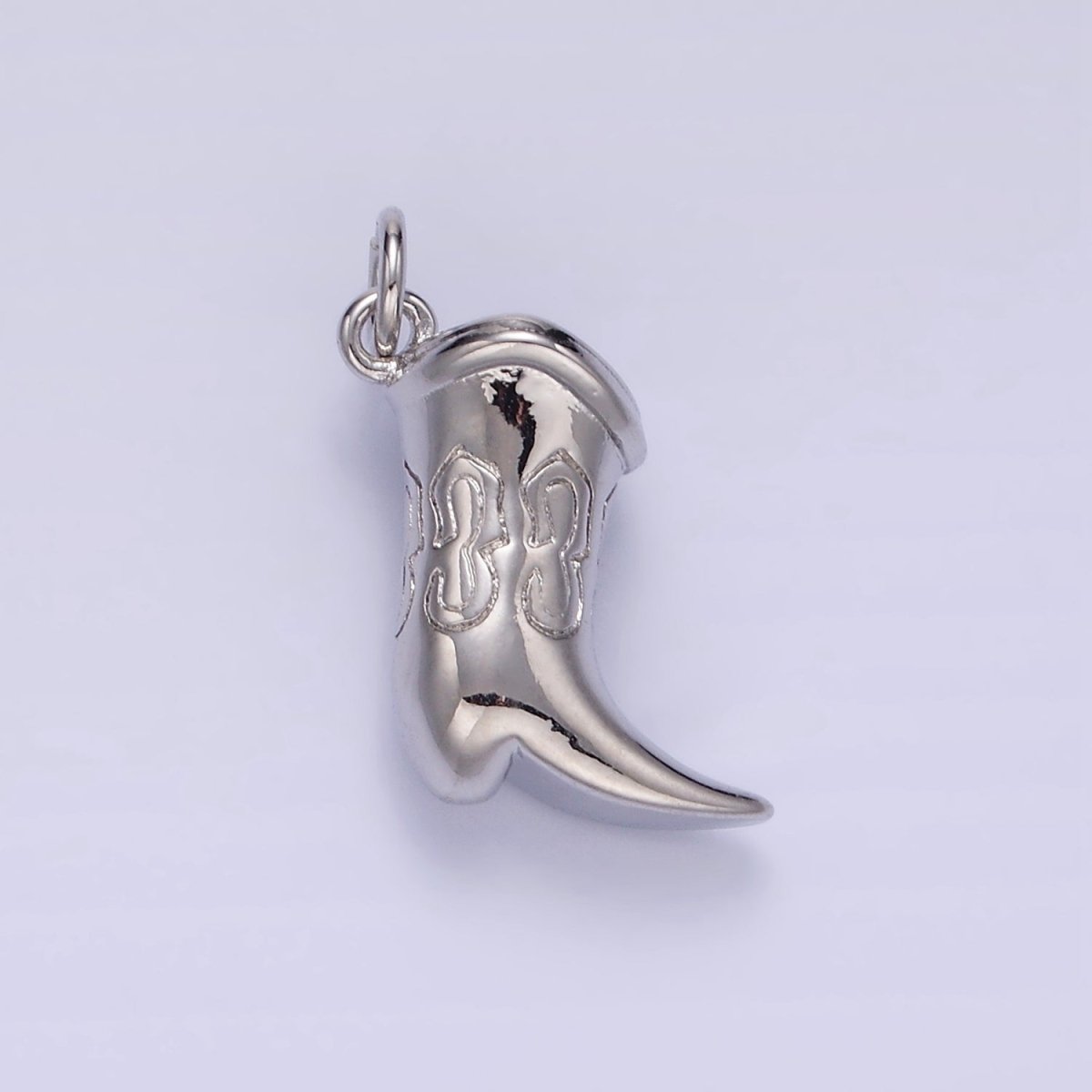 14K Golf Filled Engraved Chubby Cowboy Boot Charm in Gold & Silver | D416 - DLUXCA