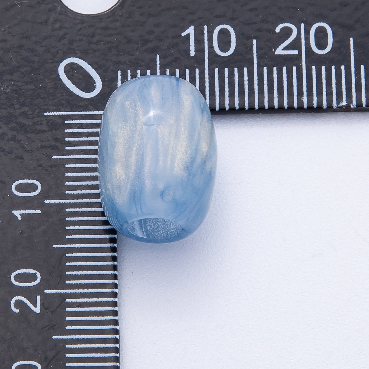 15.5mm Black, Red, Blue, Black Glitter Acrylic Resin Oblong Bead Set ( 10 pcs ) | B614 B617 - DLUXCA