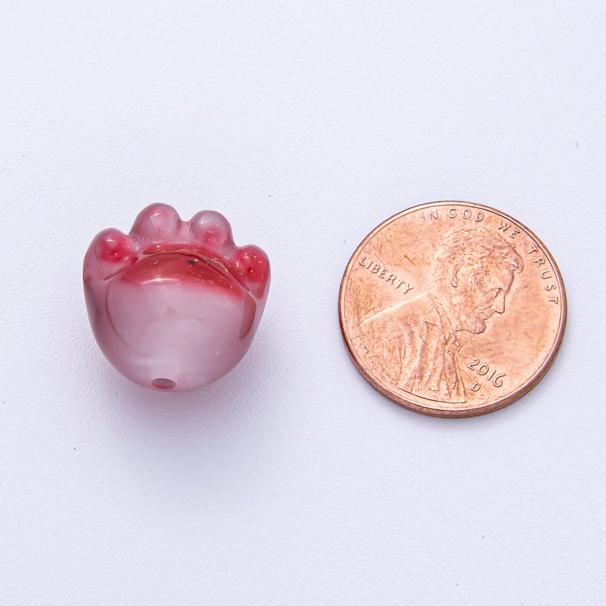 15mm Grey, Red, Blue, Green, Pink, White, Purple Glitter Resin Paw Print Pet Animal Bead | B653 - B657 - DLUXCA