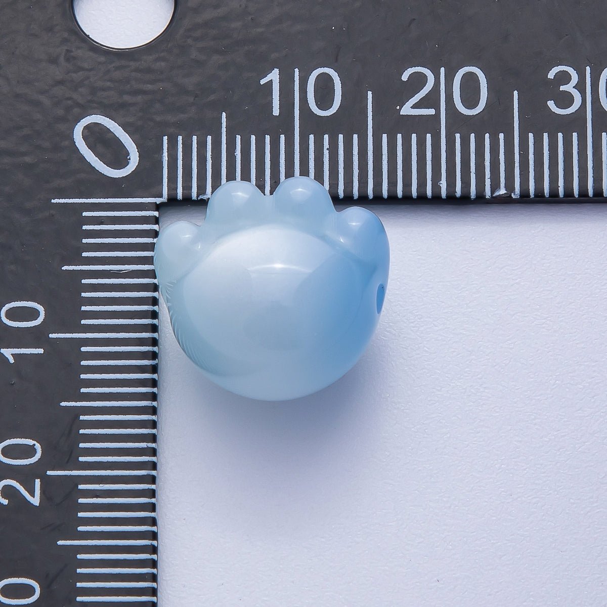 15mm Resin Blue, White, Green, Fuchsia, Pink, Purple, Red Paw Print Pet Animal Bead | B663 - B673 - DLUXCA