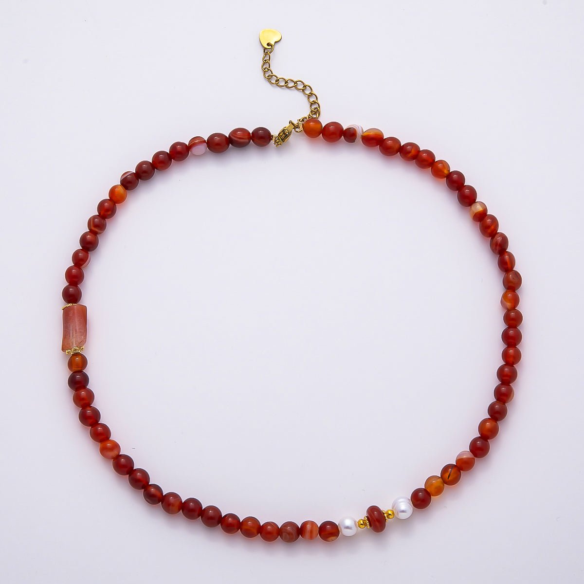 16 inch Stainless Steel Beaded Gemstone Necklace with 2 inch Extender | WA - 04460 - WA - 04465 - DLUXCA