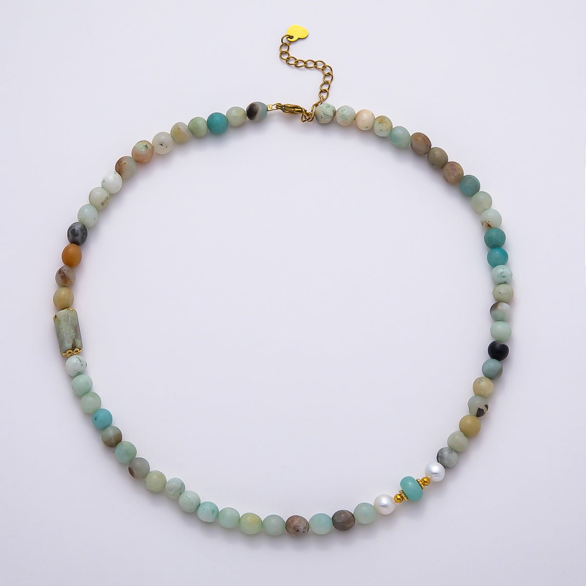 16 inch Stainless Steel Beaded Gemstone Necklace with 2 inch Extender | WA - 04460 - WA - 04465 - DLUXCA