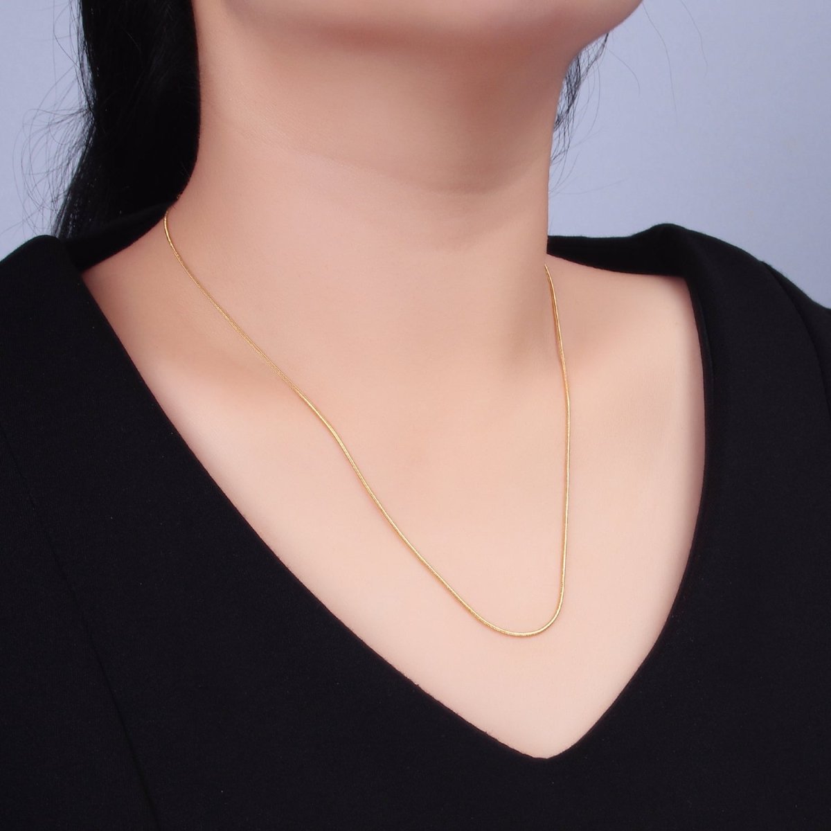 16K Gold Filled 0.5mm Snake Chain 18 Inch Necklace | WA - 2470 - DLUXCA