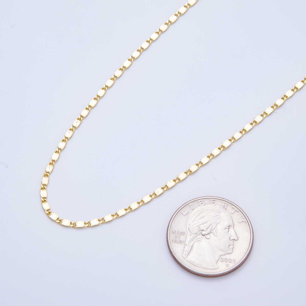 16K Gold Filled 0.5mm Unfinished Starbusrts Link Anchor Chain by Yard | ROLL - 1699 - DLUXCA