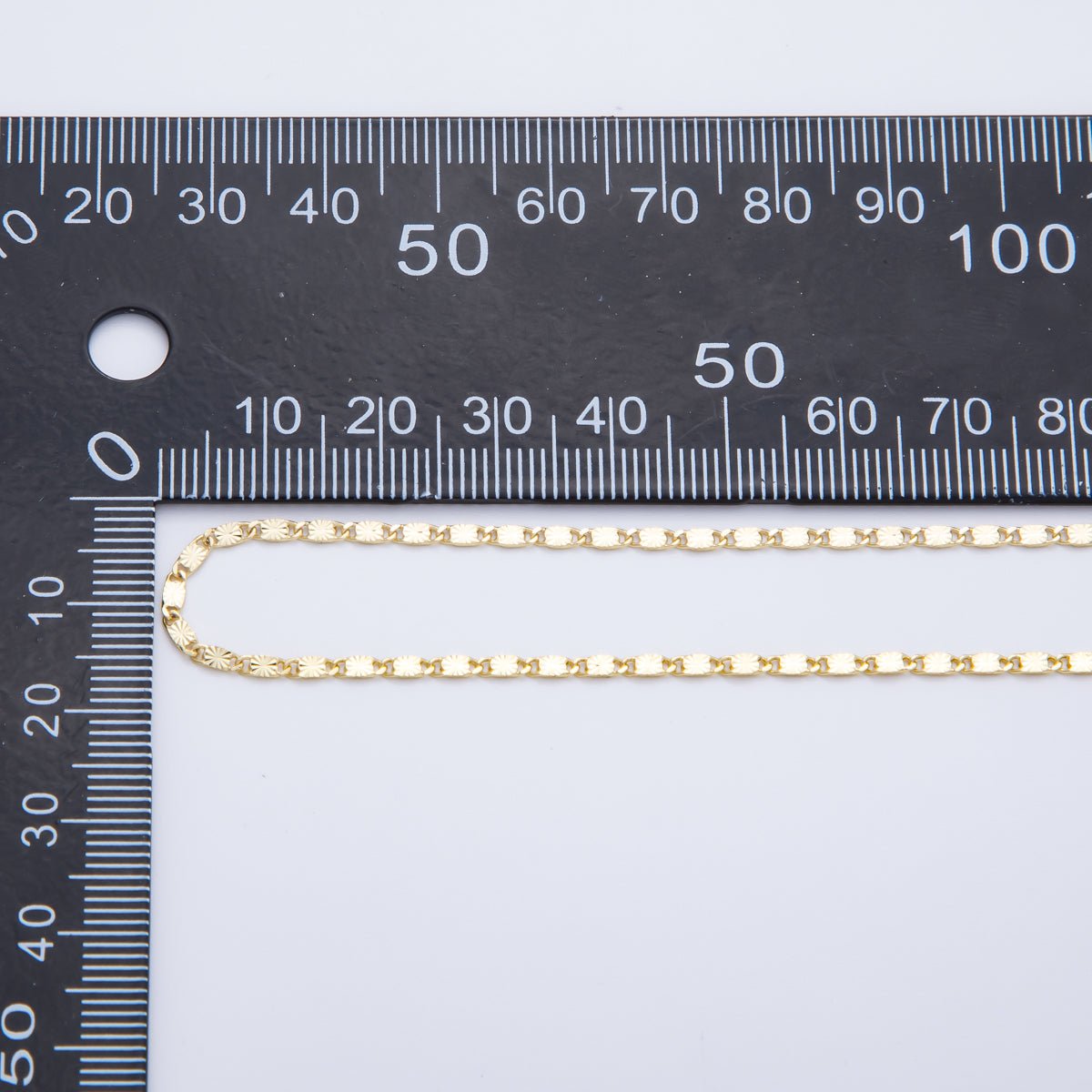 16K Gold Filled 0.5mm Unfinished Starbusrts Link Anchor Chain by Yard | ROLL - 1699 - DLUXCA
