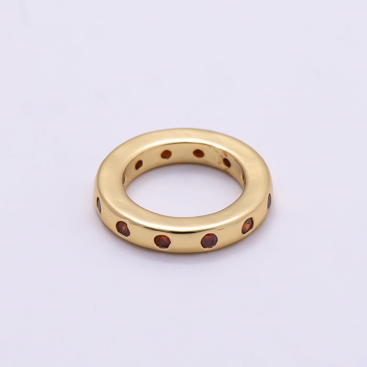 16K Gold Filled 10mm Birthstone CZ Dotted Spacer Beads | Beads-00339 ~ Beads-00338 - DLUXCA