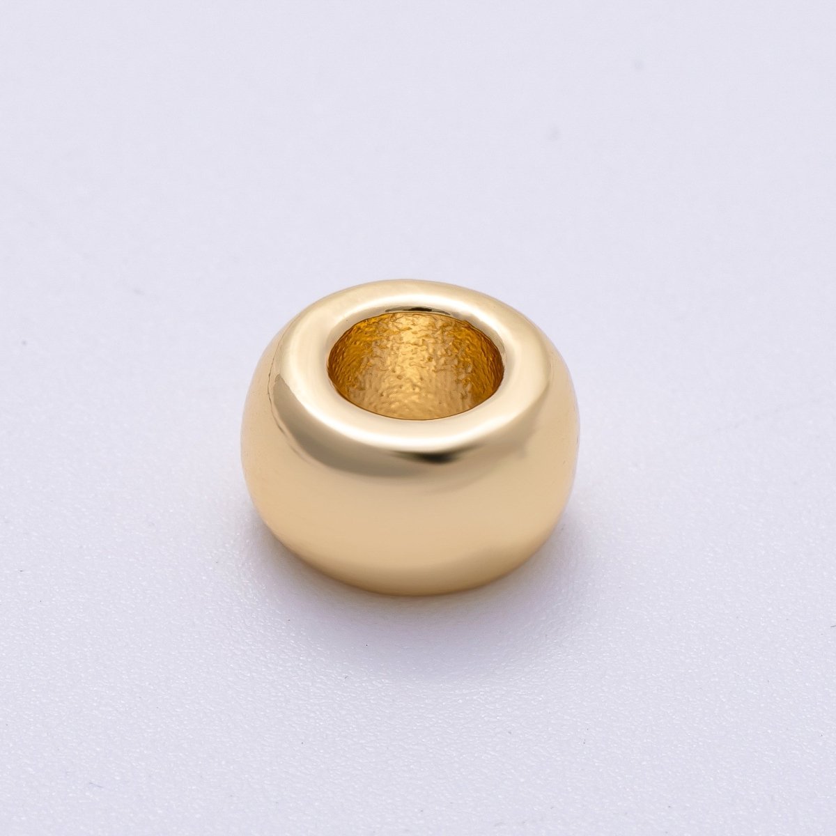 16K Gold Filled 10mm Chubby Round Thick Spacer Rondelle in Gold & Silver | Beads - 00239 Beads - 00240 - DLUXCA