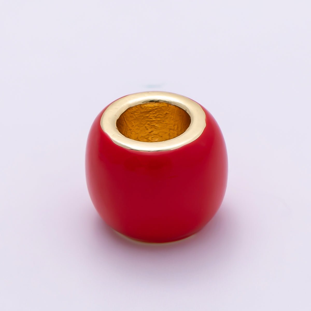 16K Gold Filled 10mm Colorful Enamel Large Hole Rondelle Spacer Beads | Beads - 00302 ~ Beads - 00312 - DLUXCA