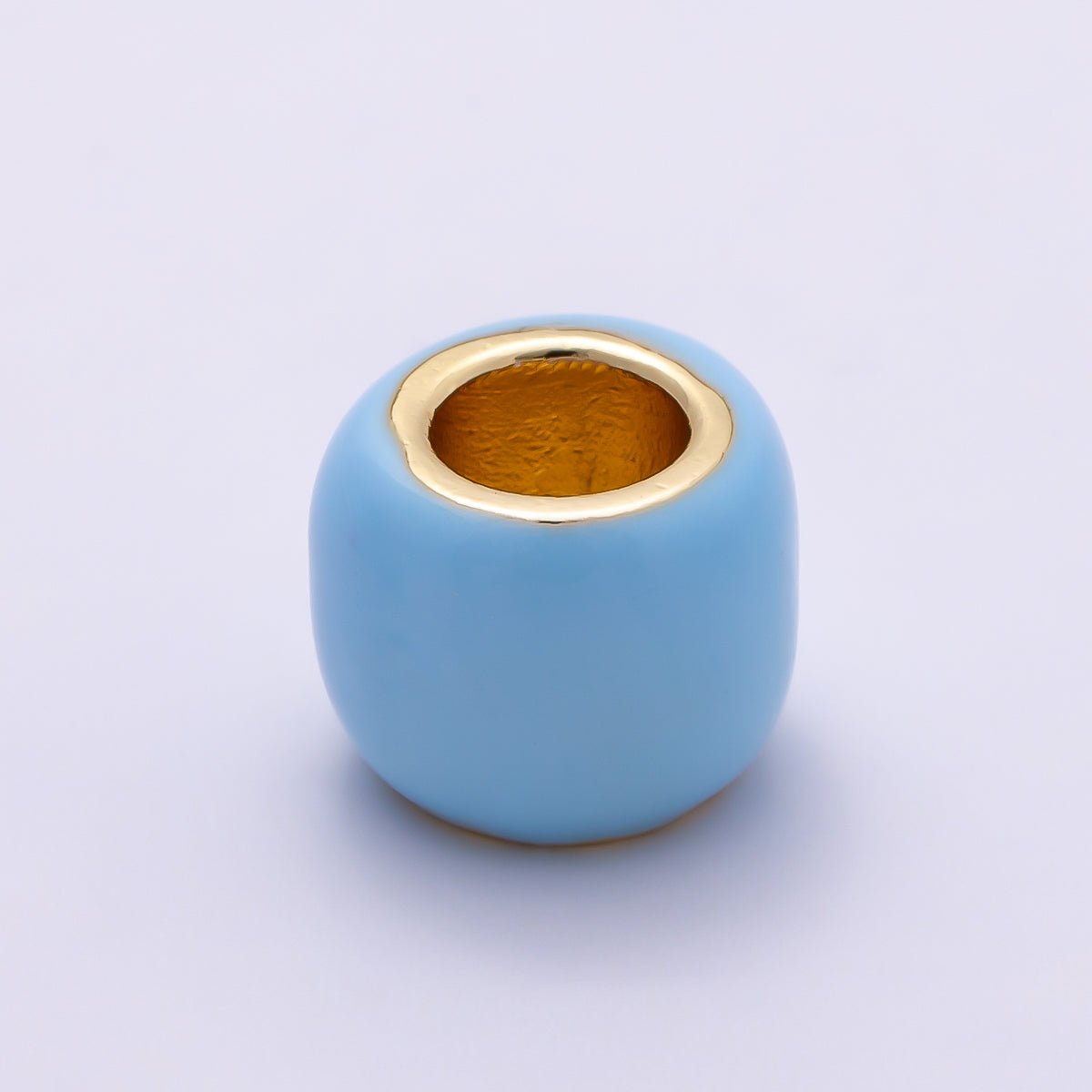 16K Gold Filled 10mm Colorful Enamel Large Hole Rondelle Spacer Beads | Beads - 00302 ~ Beads - 00312 - DLUXCA