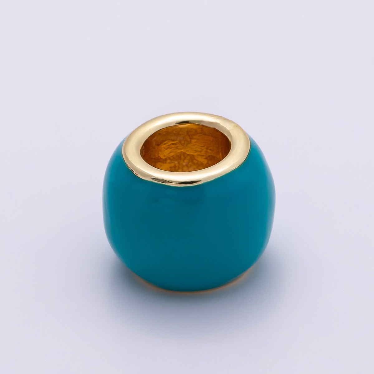 16K Gold Filled 10mm Colorful Enamel Large Hole Rondelle Spacer Beads | Beads - 00302 ~ Beads - 00312 - DLUXCA