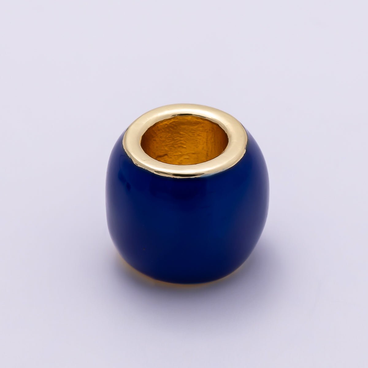 16K Gold Filled 10mm Colorful Enamel Large Hole Rondelle Spacer Beads | Beads - 00302 ~ Beads - 00312 - DLUXCA