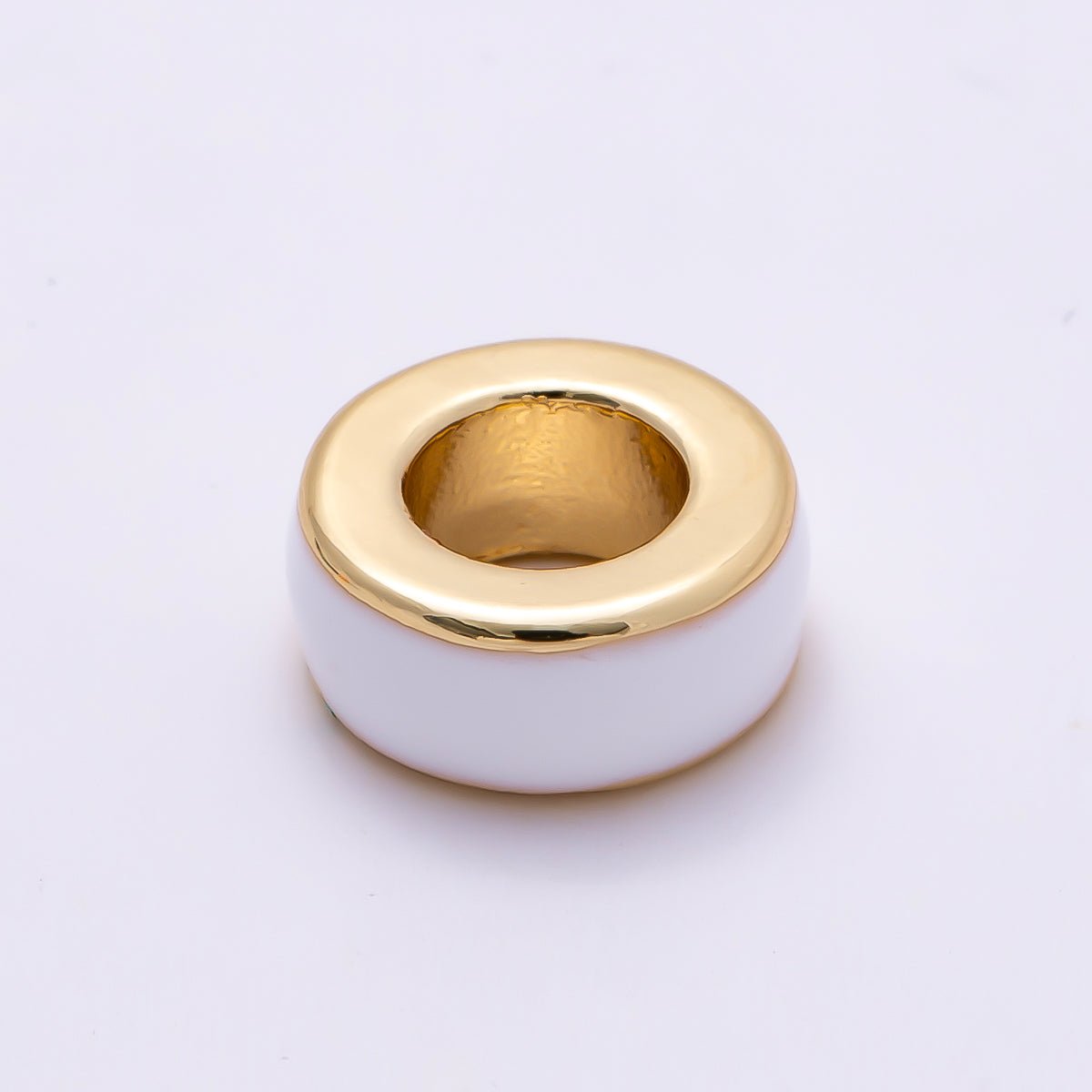 16K Gold Filled 10mm Colorful Enamel Round Flat Rondelle Spacer Beads | Beads - 00313 ~ Beads - 00323 - DLUXCA