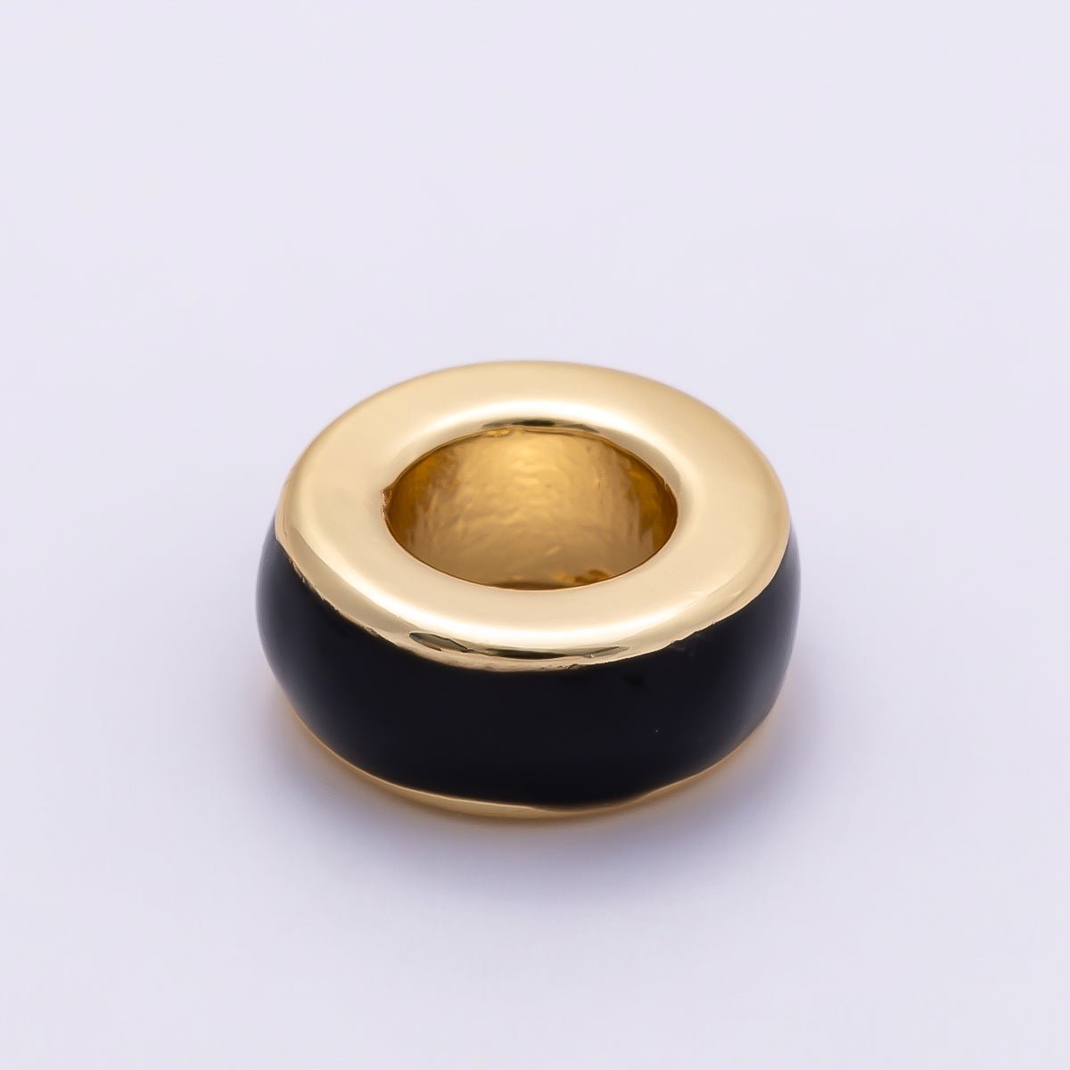 16K Gold Filled 10mm Colorful Enamel Round Flat Rondelle Spacer Beads | Beads - 00313 ~ Beads - 00323 - DLUXCA