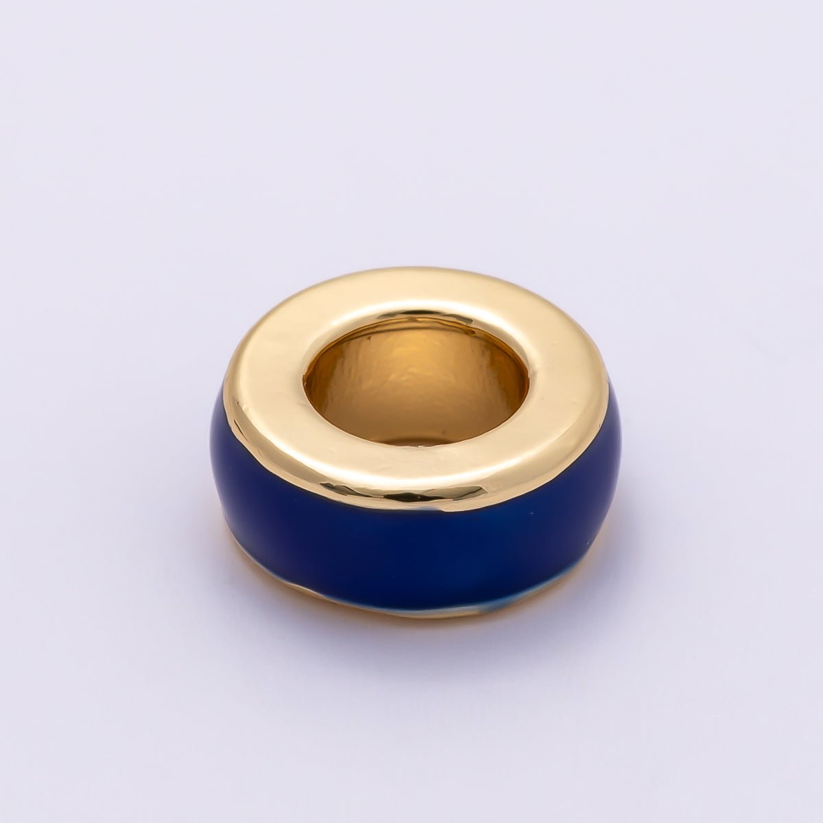 16K Gold Filled 10mm Colorful Enamel Round Flat Rondelle Spacer Beads | Beads - 00313 ~ Beads - 00323 - DLUXCA