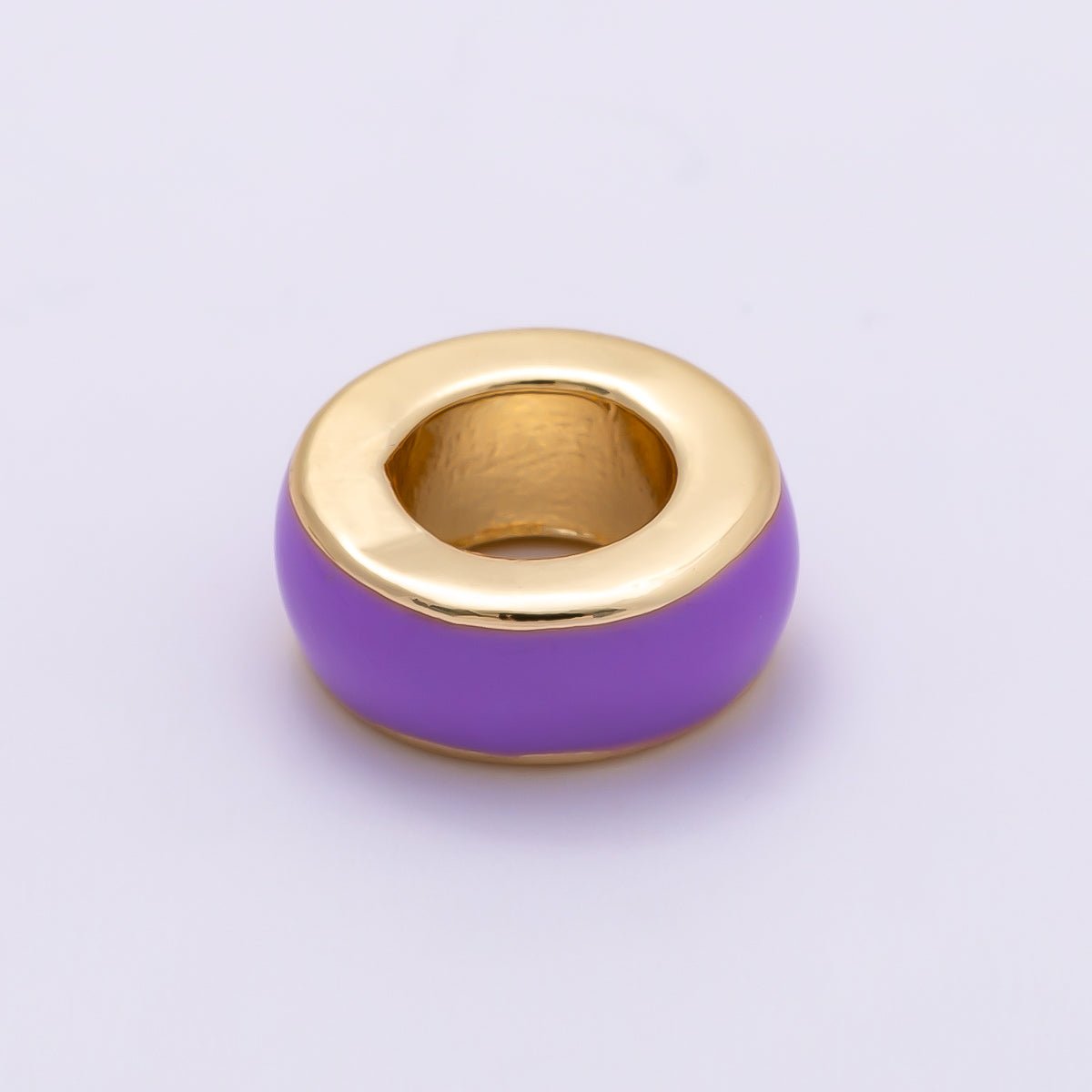 16K Gold Filled 10mm Colorful Enamel Round Flat Rondelle Spacer Beads | Beads - 00313 ~ Beads - 00323 - DLUXCA
