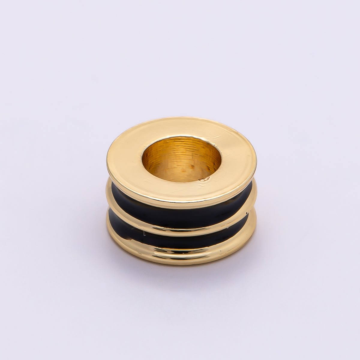 16K Gold Filled 10mm Enamel Double Lined Rondelle Spacer Beads | Beads-00327 ~ Beads-00338 - DLUXCA