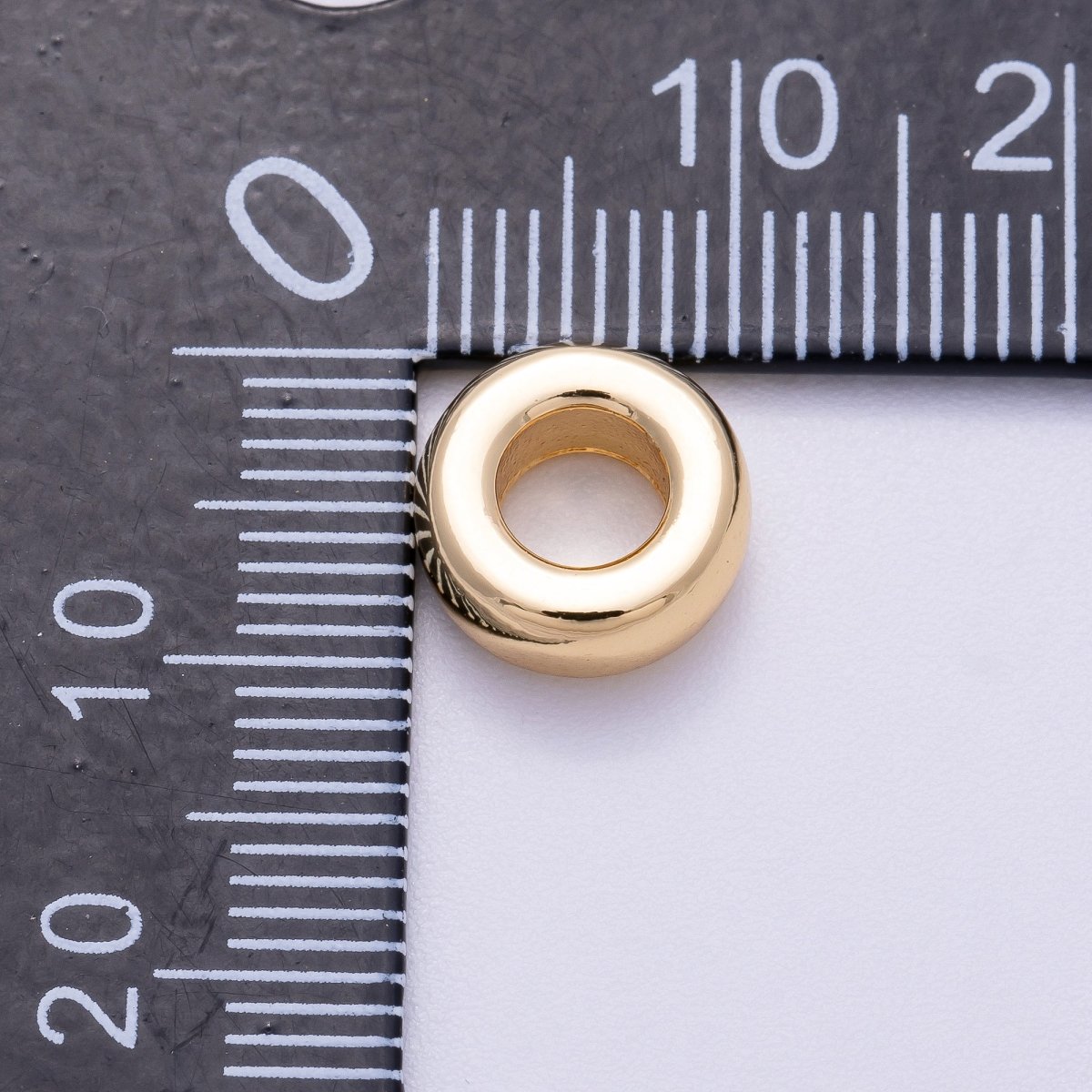 16K Gold Filled 10mm Minimalist Round Geometric Spacer Rondelle in Gold & Silver | Beads - 00237 Beads - 00238 - DLUXCA