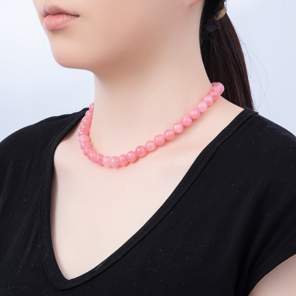16K Gold Filled 10mm Natural Gemstone Bubble Ball Bead Chain 16 Inch Necklace | WA - 04487 - WA - 04489 - DLUXCA