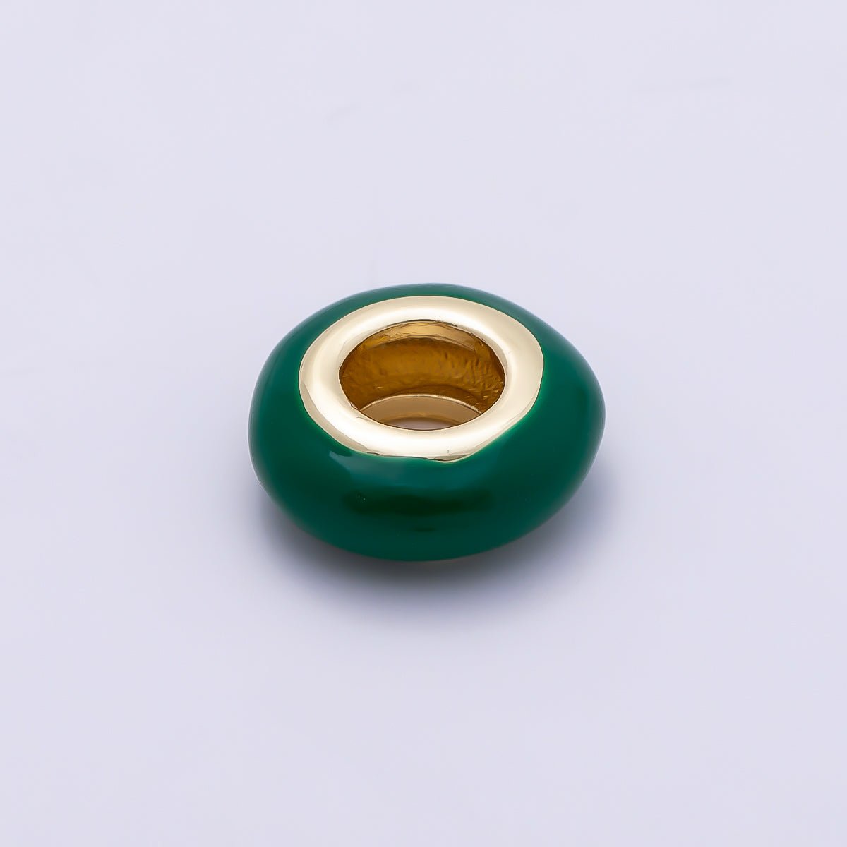 16K Gold Filled 10mm Personalized Birth Month Enamel Rondelle Bead | Beads-00466 ~ Beads-00477 - DLUXCA