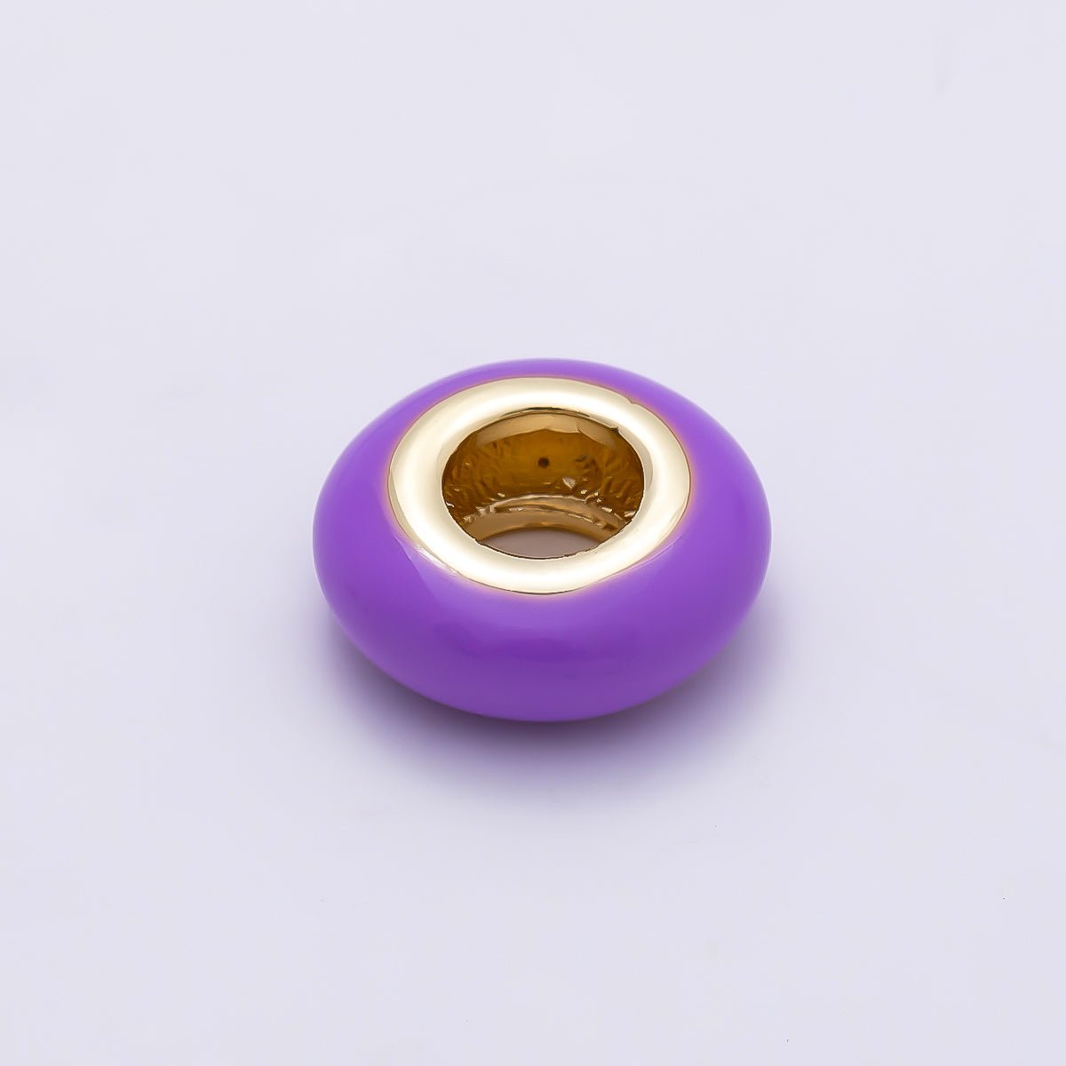 16K Gold Filled 10mm Personalized Birth Month Enamel Rondelle Bead | Beads-00466 ~ Beads-00477 - DLUXCA