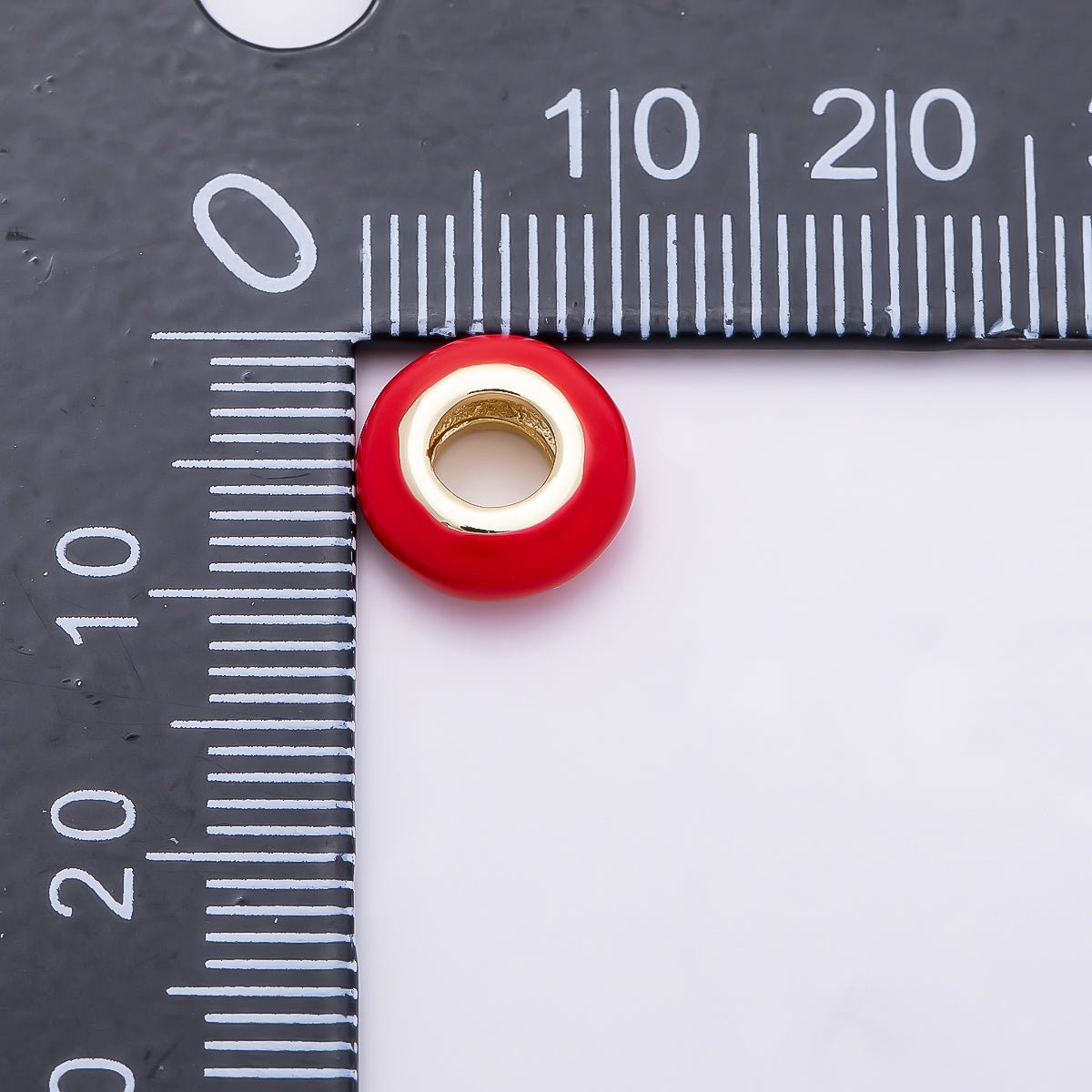 16K Gold Filled 10mm Personalized Birth Month Enamel Rondelle Bead | Beads-00466 ~ Beads-00477 - DLUXCA