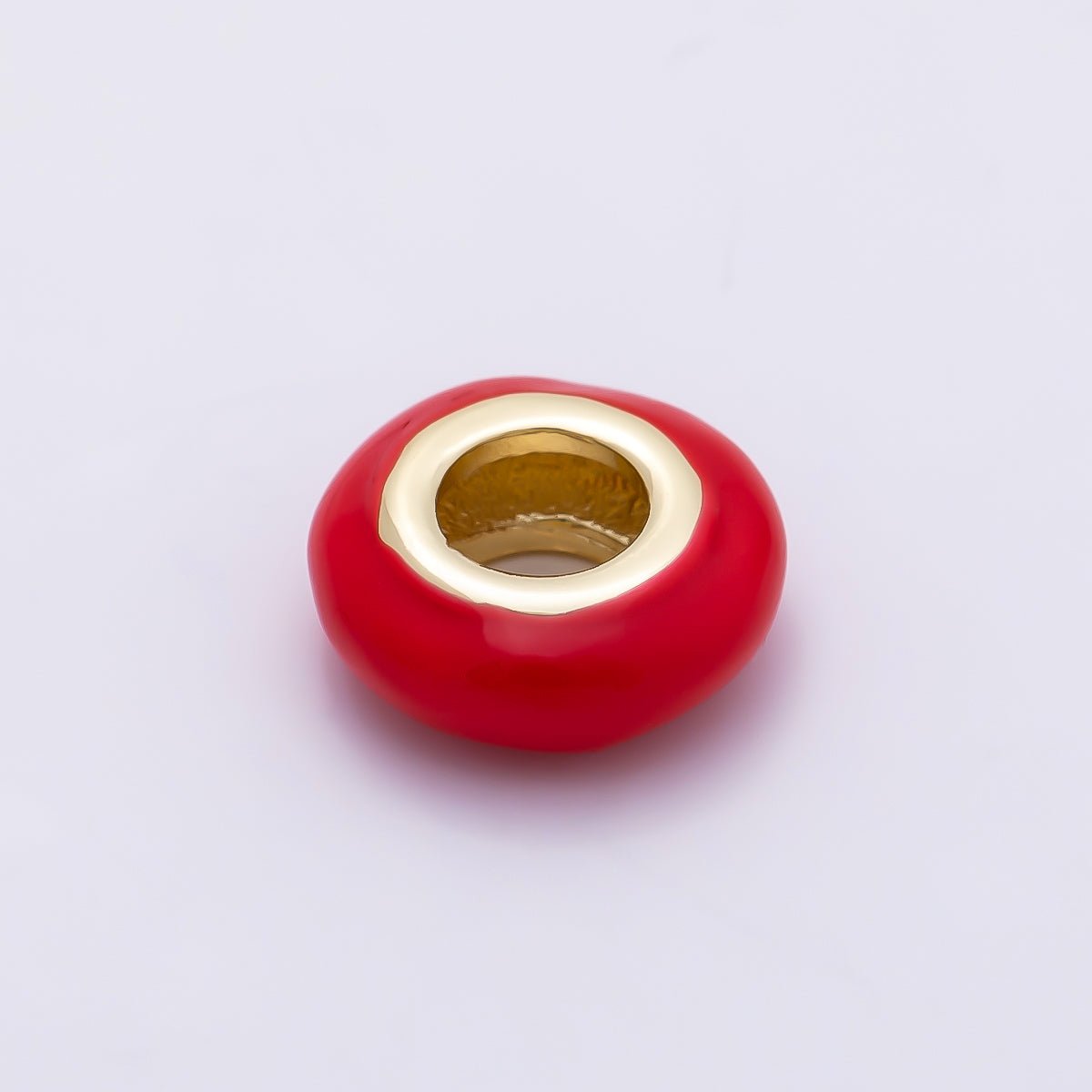 16K Gold Filled 10mm Personalized Birth Month Enamel Rondelle Bead | Beads-00466 ~ Beads-00477 - DLUXCA