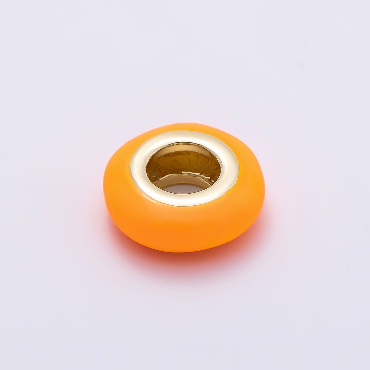 16K Gold Filled 10mm Personalized Birth Month Enamel Rondelle Bead | Beads-00466 ~ Beads-00477 - DLUXCA