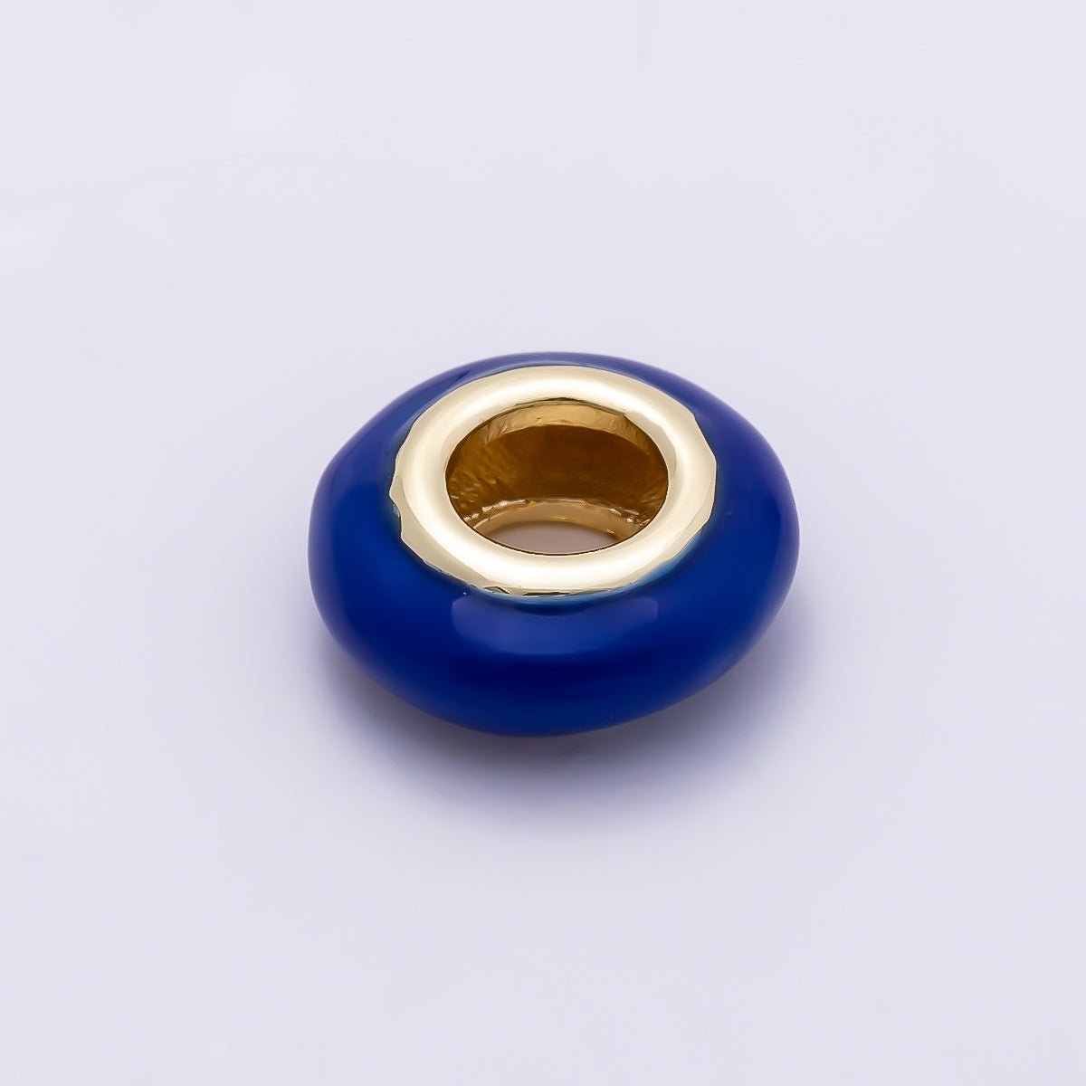 16K Gold Filled 10mm Personalized Birth Month Enamel Rondelle Bead | Beads-00466 ~ Beads-00477 - DLUXCA