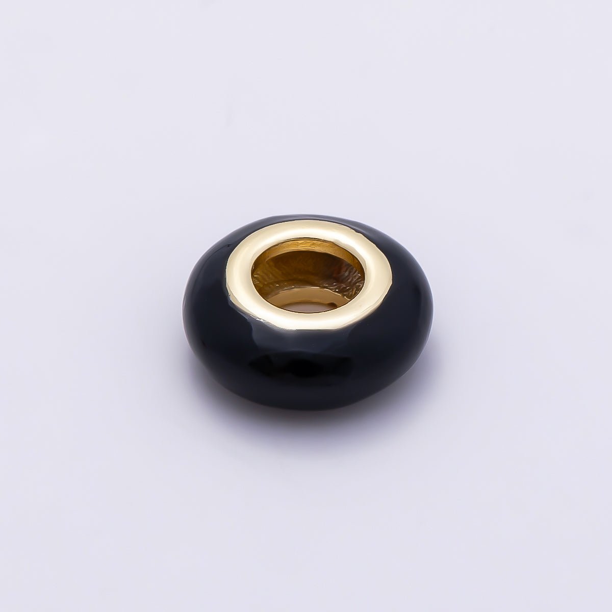 16K Gold Filled 10mm Personalized Birth Month Enamel Rondelle Bead | Beads-00466 ~ Beads-00477 - DLUXCA