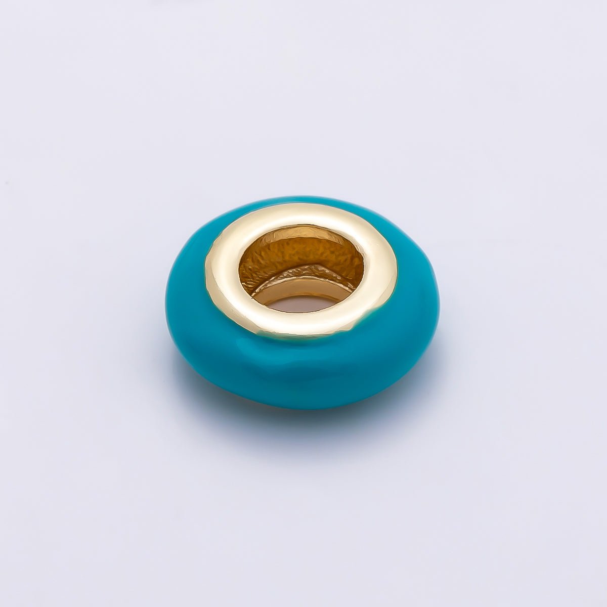 16K Gold Filled 10mm Personalized Birth Month Enamel Rondelle Bead | Beads-00466 ~ Beads-00477 - DLUXCA