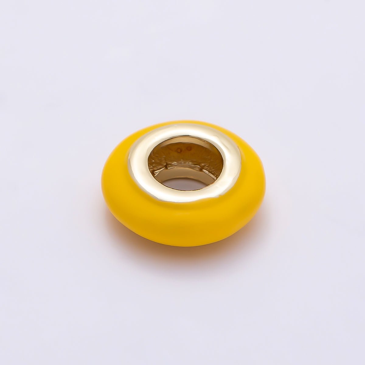 16K Gold Filled 10mm Personalized Birth Month Enamel Rondelle Bead | Beads-00466 ~ Beads-00477 - DLUXCA
